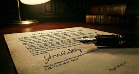 Attorney reviewing a contract
